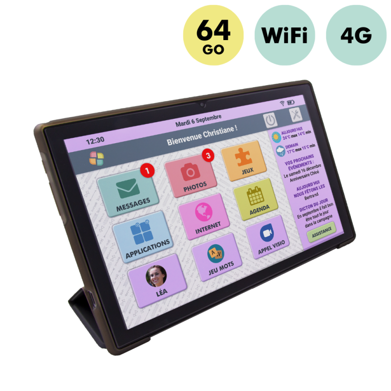 Facilotab L Rubis - WiFi/4G - 64 Go - Android 13 - Tablette - occasion - très bon état