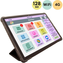 Facilotab Nomad, WiFi + 4G, 128GB, Android 14, Vereenvoudigde tablet voor senioren
