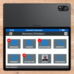 Facilotab XXL Nomad - WiFi + 4G - 256Go - Android 15 - Très grand écran - Tablette simplifiée pour Seniors