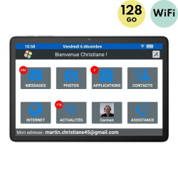 Facilotab Classic - WiFi - 128 GB - Android 14 - Tableta - Reacondicionada - Como nueva, simplificada para personas mayores