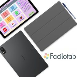 Facilotab XXL Nomad - WiFi + 4G - 256Go - Android 15 - Très grand écran - Tablette simplifiée pour Seniors