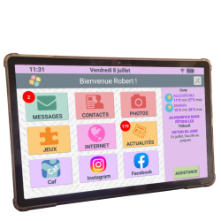 Facilotab XXL Nomad - WiFi + 4G - 256Go - Android 15 - Très grand écran - Tablette simplifiée pour Seniors