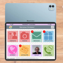 Facilotab XXL Classic- WiFi 256Go - Android 15 - Très grand écran - Tablette simplifiée pour Seniors