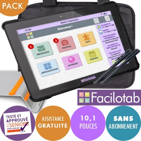 Pack Facilotab L Onyx + Support + Sacoche + Stylet Pack Facilotab L Onyx + Support + Sacoche + Stylet