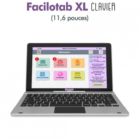 Tablette senior Facilotab XL WiFi avec clavier Tablette senior Facilotab XL WiFi avec clavier