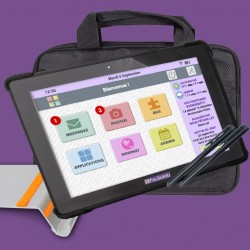 Pack Facilotab L Onyx - WiFi/4G - 32 GB - Android 10 - Soporte, Bolsa y 2 Stylus - Tableta Simplificada para Mayores