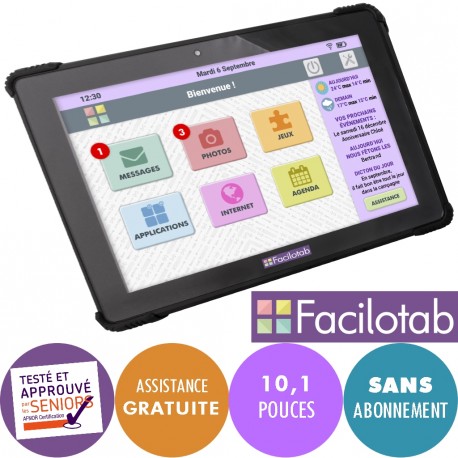 Tablette senior Facilotab L Onyx WiFi/4G Tablette senior Facilotab L Onyx WiFi/4G