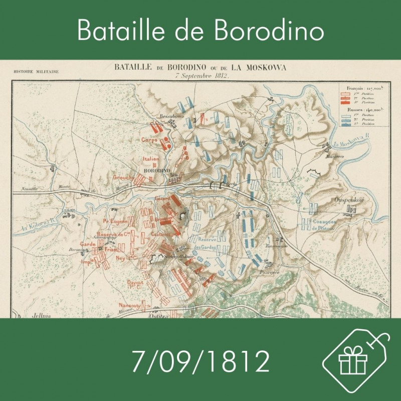 Carte de la bataille de Borodino, 1812 Carte de la bataille de Borodino, 1812