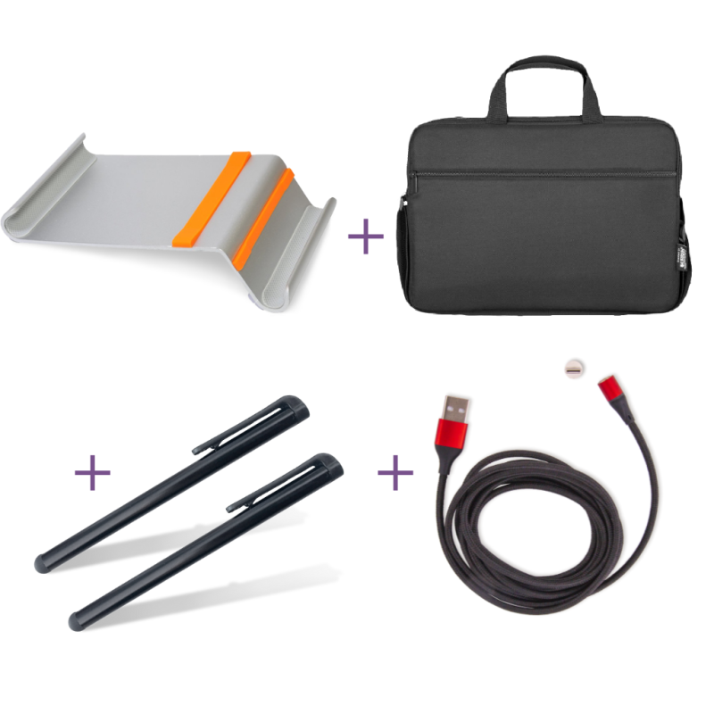 Aluminium ondersteuningspakket + tas + stylus + magnetische kabel Aluminium ondersteuningspakket + tas + stylus + magnetische kabel