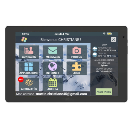 Facilotab L Rubis - WiFi/4G - 64 Go - Android 12 - Tablette simplifiée pour  Seniors