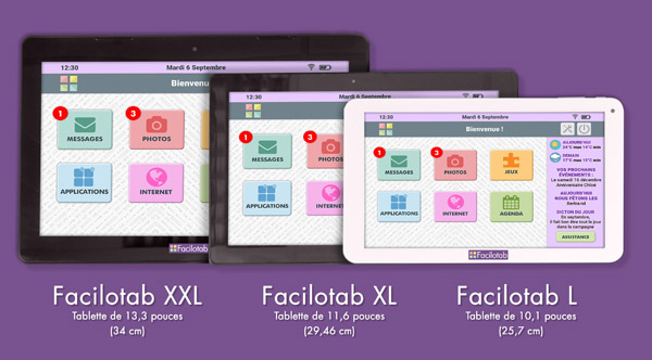 Les 3 formats de tablette Facilotab