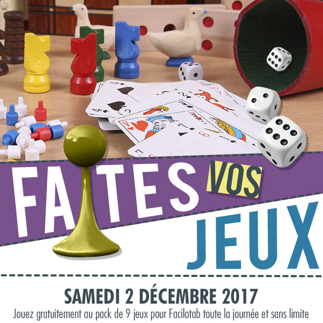 Samedi 2 décembre : jouez à tous les jeux Facilotab gratuitement